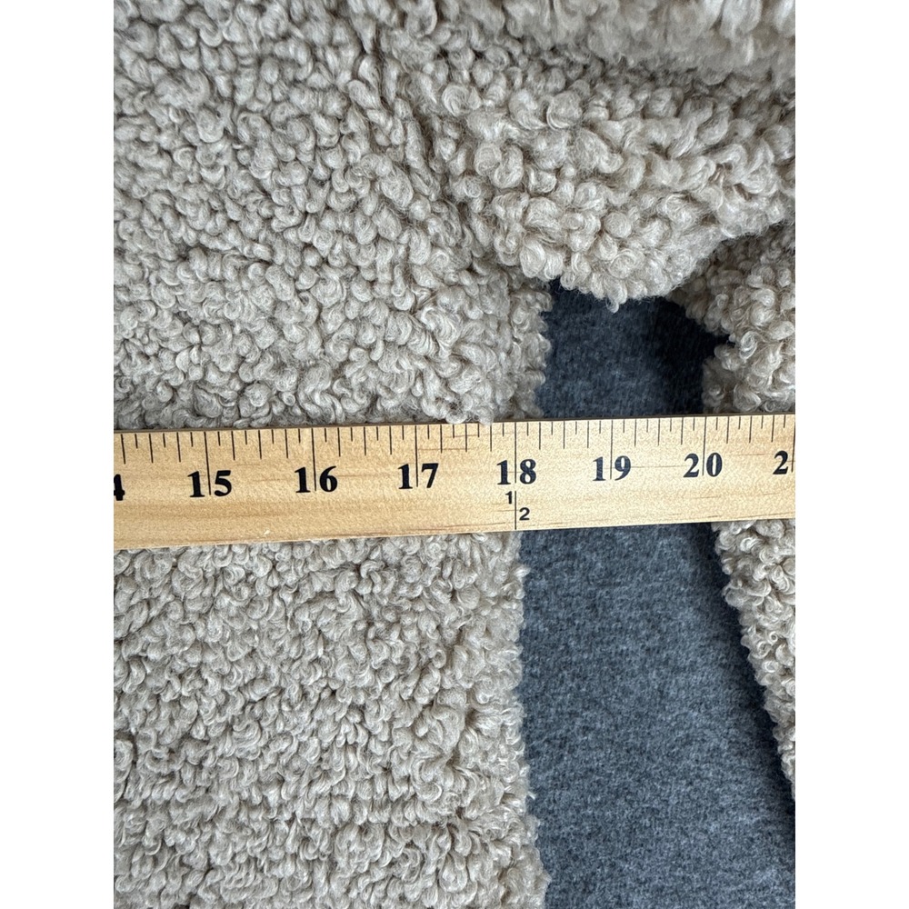Boden Winter Teddy Coat Size 2 Beige Pockets Retro Faux Shearling Button Front - Picture 7 of 15